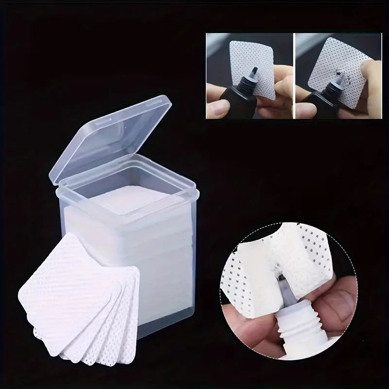 Toallitas para pegamento de extensiones de pestañas, almohadillas profesionales para limpiar uñas