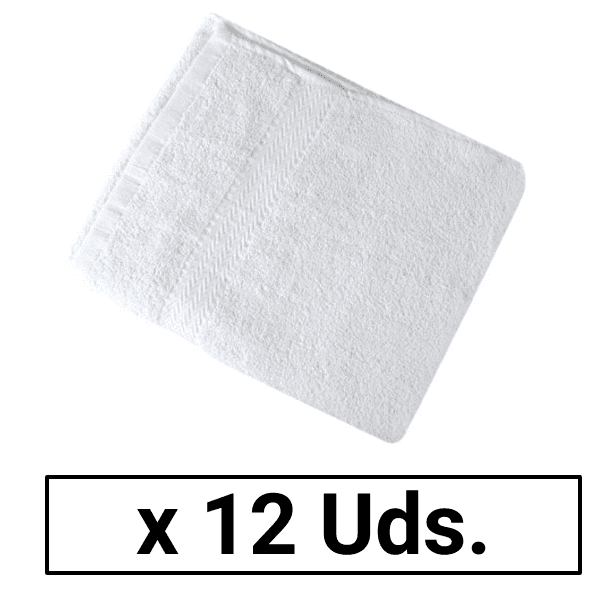 EUROSTIL TOALLA 100% ALGODÓN BLANCA 40 X 80 CM 12 UNIDADES