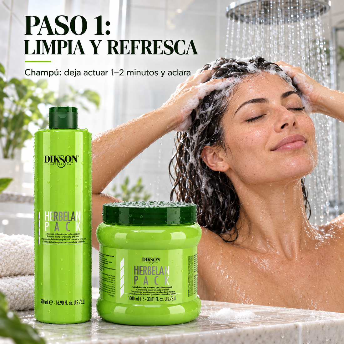 Dikson HerbelanPack – Dúo champú y acondicionador refrescante 500 ml + 1000 ml