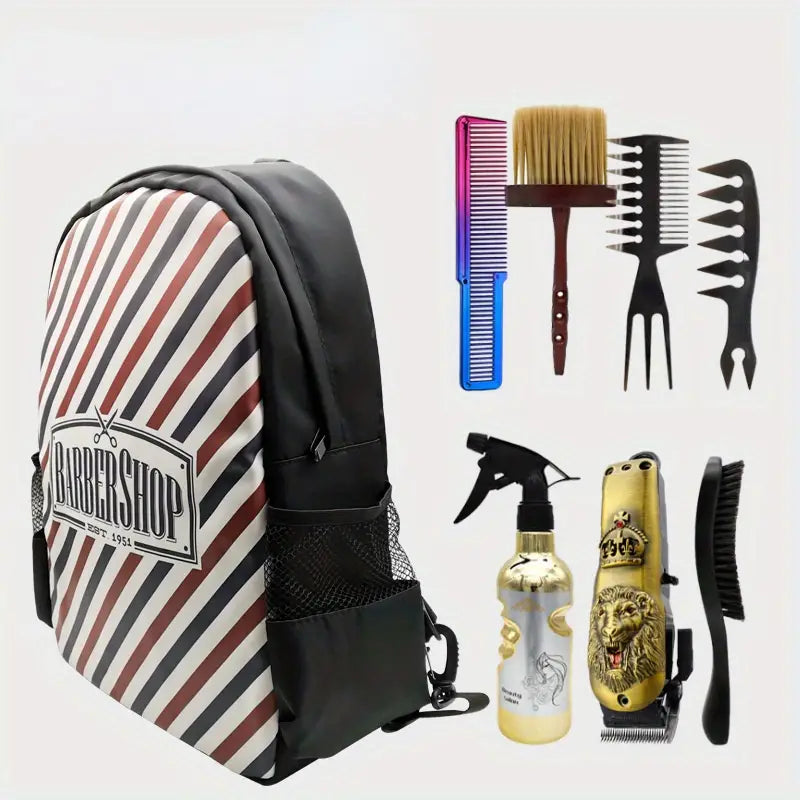 Mochila para barbero, Organizador para herramientas de barbero, a rayas