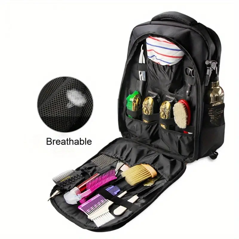 Mochila para barbero, Organizador para herramientas de barbero, a rayas