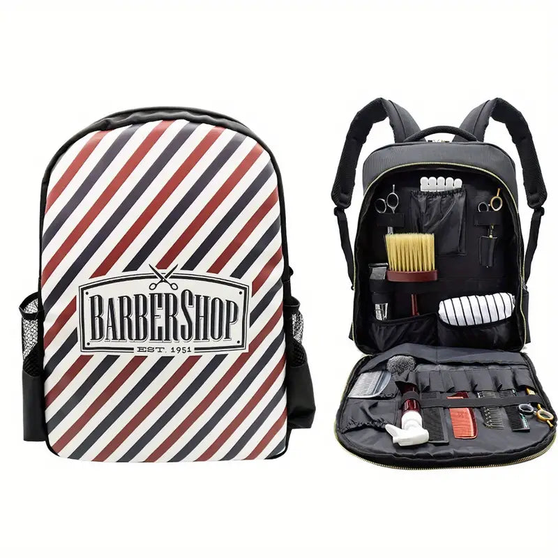 Mochila para barbero, Organizador para herramientas de barbero, a rayas