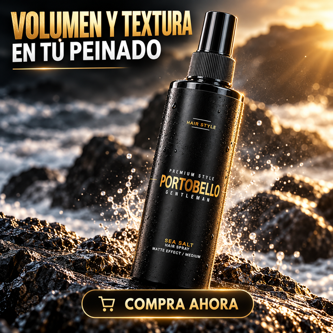 Portobello Gentleman Sea Salt – Sea Salt Texturizing Spray for Volume and Matte Finish 200 ml
