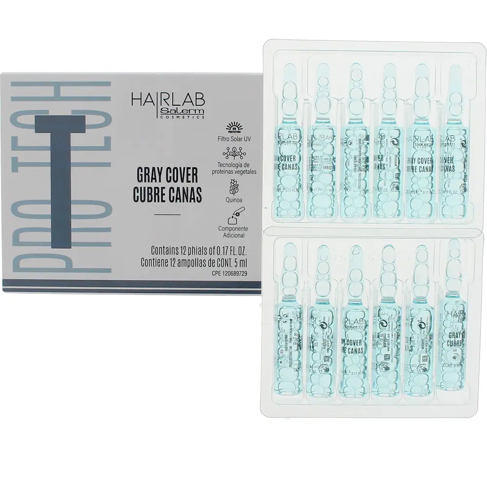 Salerm – Ampollas cubre canas Gray Cover para canas difíciles 12x5 ml