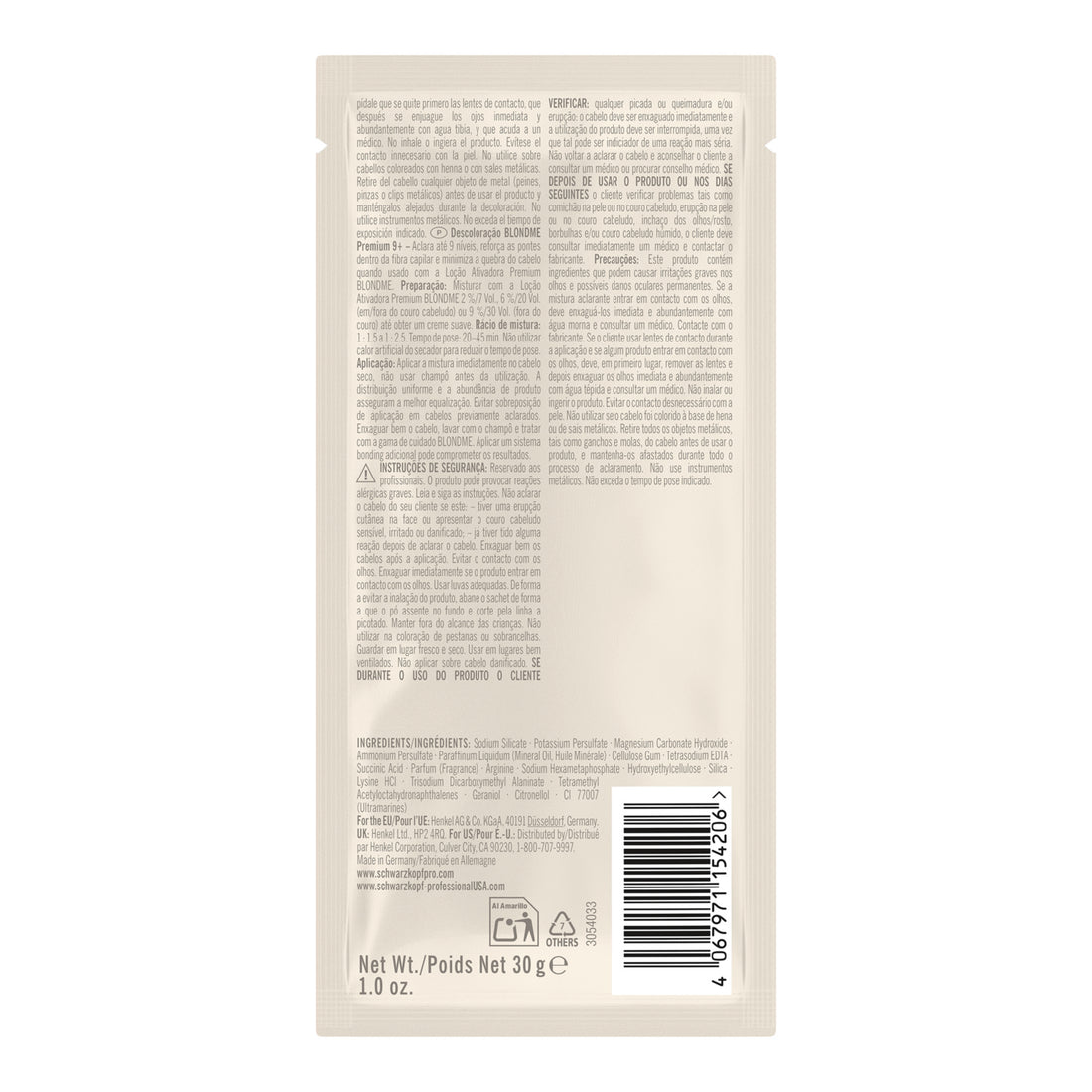 Schwarzkopf – Blondme Decolorante para Cabello hasta 9 Tonos 30 g