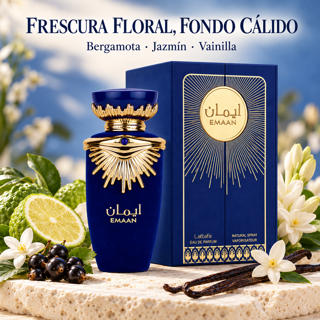 Lattafa – Perfume femenino floral Emaan Eau de Parfum 100 ml