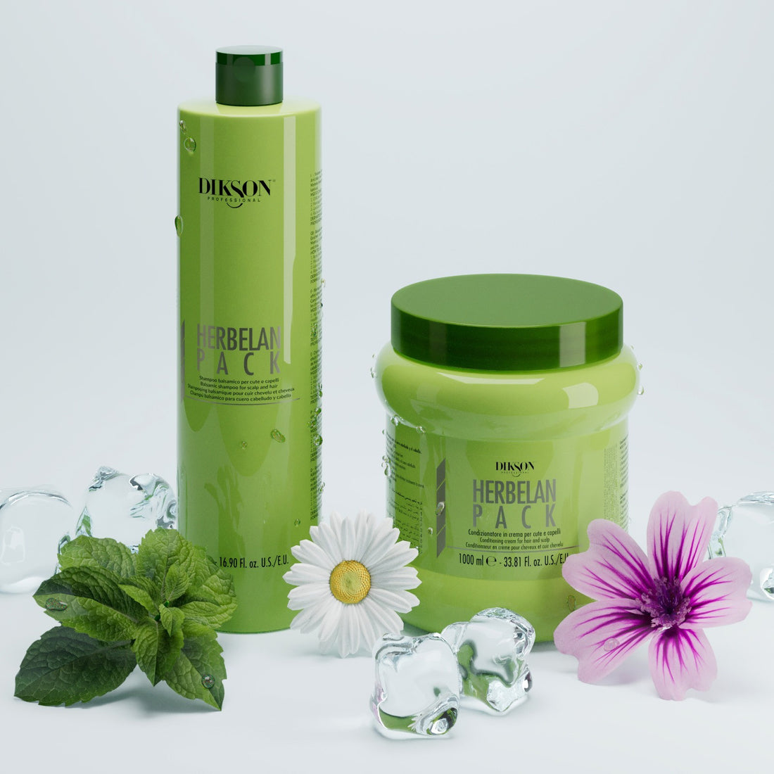Champú cremoso Dikson Herbelan Pack para cuero cabelludo y cabello 500 ml