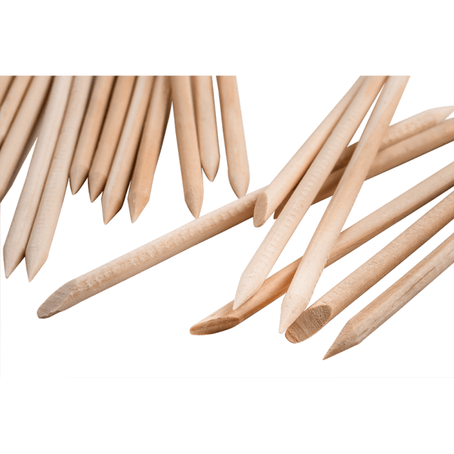 Orange Wood Sticks Pointed/Chamfered