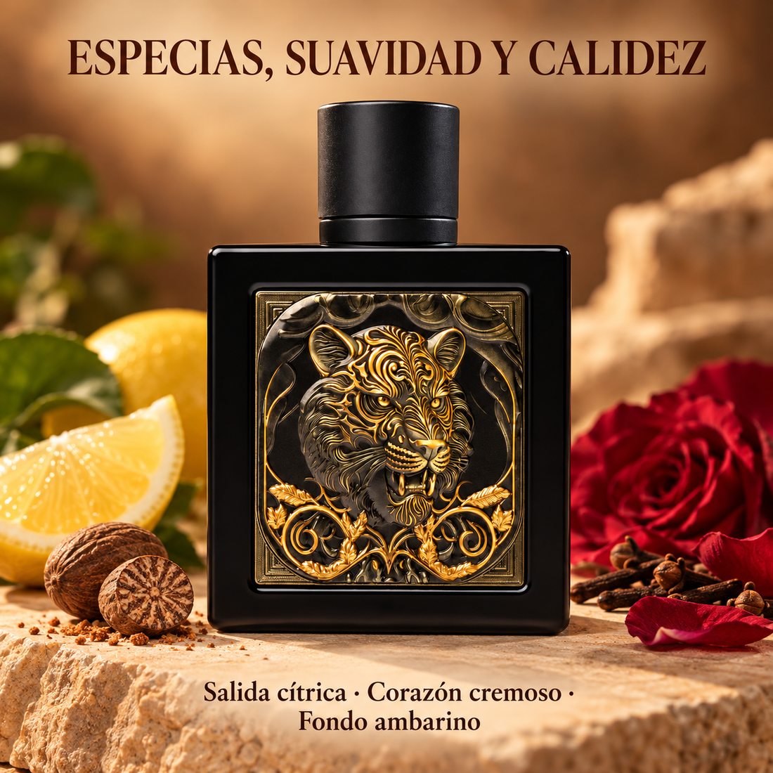 Rayhaan Tiger – Perfume amaderado especiado para hombre EDP 100 ml