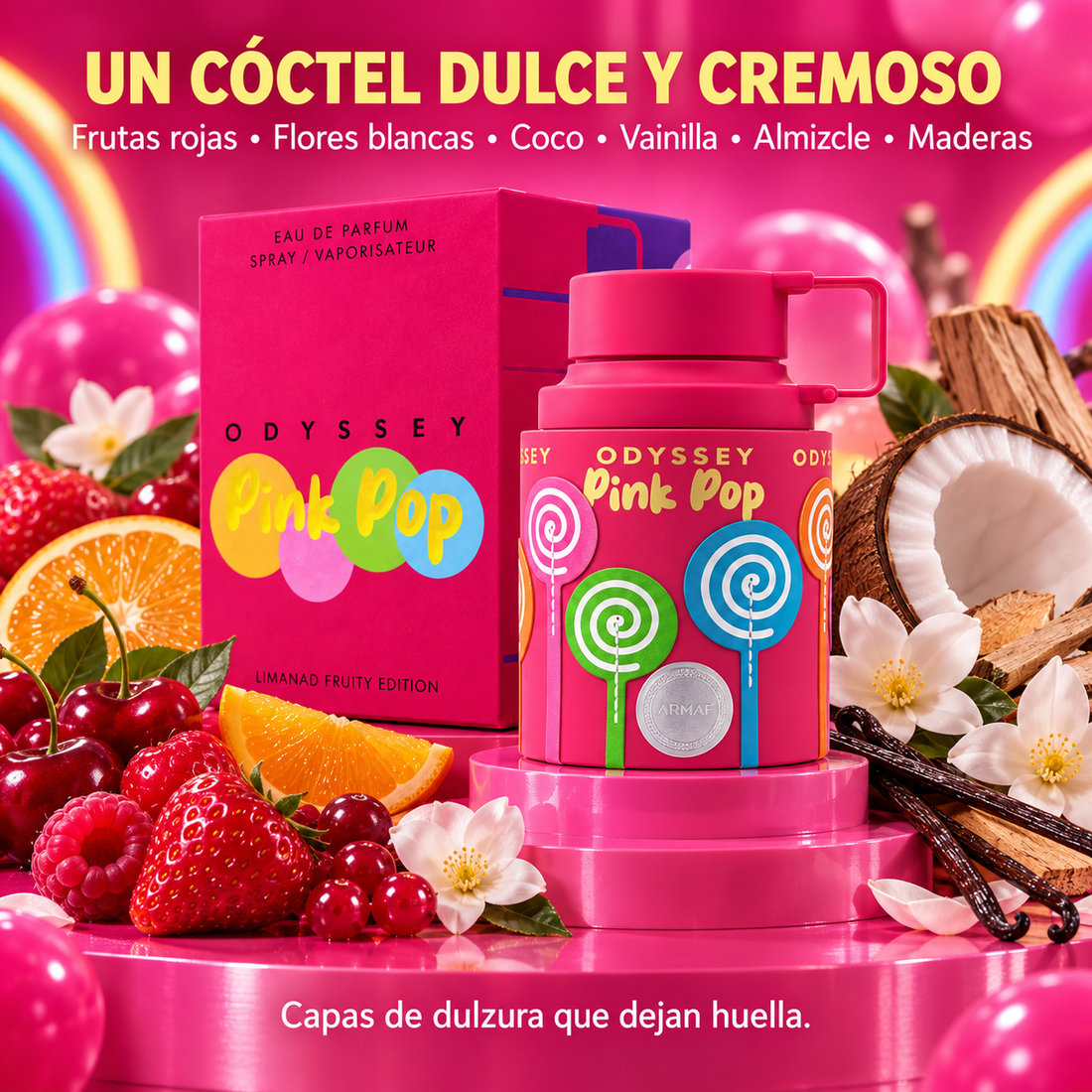 Armaf – Perfume Floral Frutal Dulce Odyssey Pink Pop para Mujer 100 ml