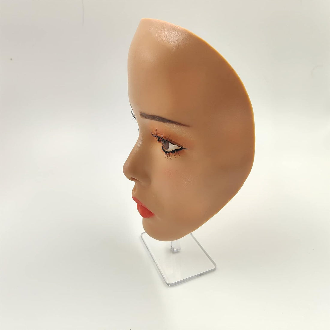 Cara de maniquí de maquillaje reutilizable, con soporte