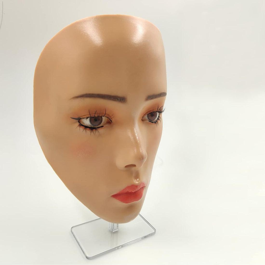Cara de maniquí de maquillaje reutilizable, con soporte