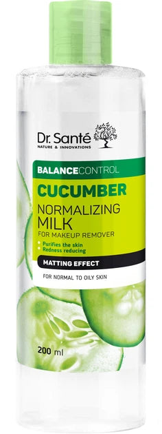 Leche desmaquillante normalizadora Dr.Sante con pepino y control del equilibrio, 200 ml