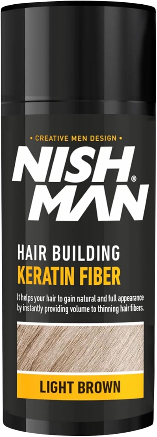 NISHMAN Hair Building Keratin Fiber - Marrón Claro 21g