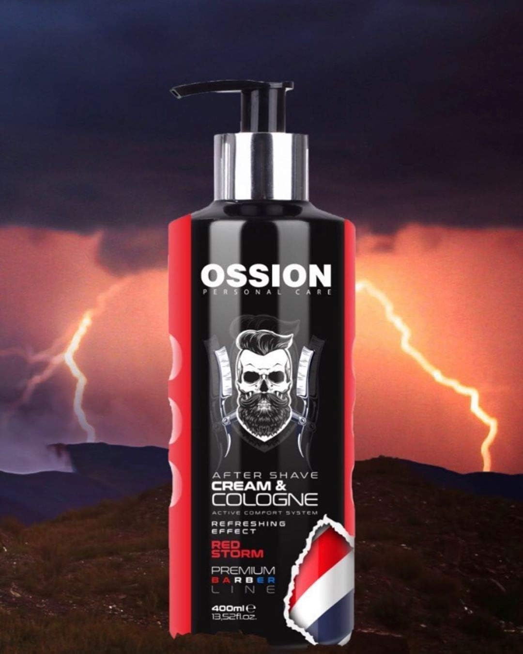 Morfose Ossion Premium Barber Line Series Crema para después del afeitado y Colonia Red Storm 400 ml