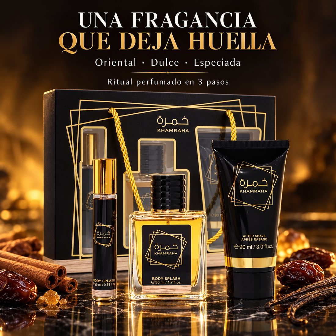 Mystical – Set de Bruma Corporal y Aftershave Khamraha 20 ml + 50 ml + 90 ml