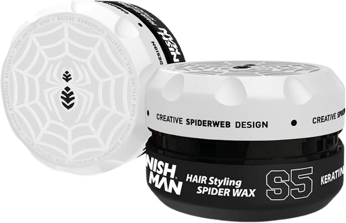 NISHMAN Cera Aqua Spider S5 - Keratin White 150g - Fijación Fuerte, Acabado Brillante y Estilizado Flexible para Todo Tipo de Cabello