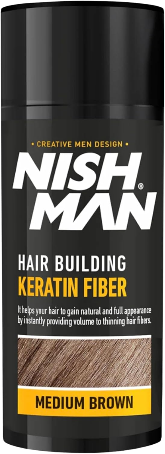 NISHMAN Hair Building Keratin Fiber - Marrón Medio 21g