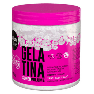 Salon Line Gelatin To de Cacho - Super Volume 550g/19Oz Vegan (Argan Oil - Olive Oil) Released Product - Curl Girl Method - Definition - Volume