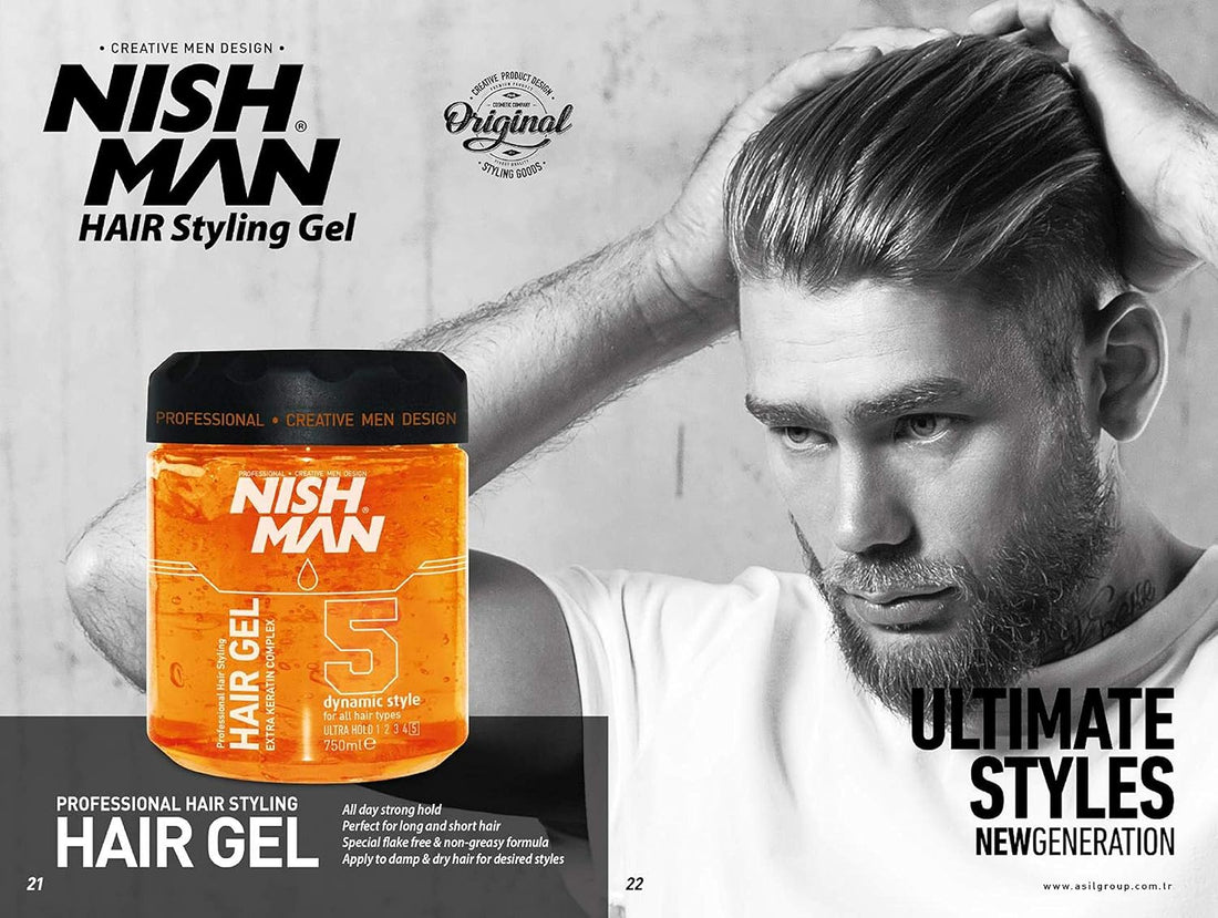 NISHMAN - HAIR GEL EXTRA KERATIIN COMPLEX 5 ULTRA HOLD GEL FIJADOR ULTRA FUERTE 750ml