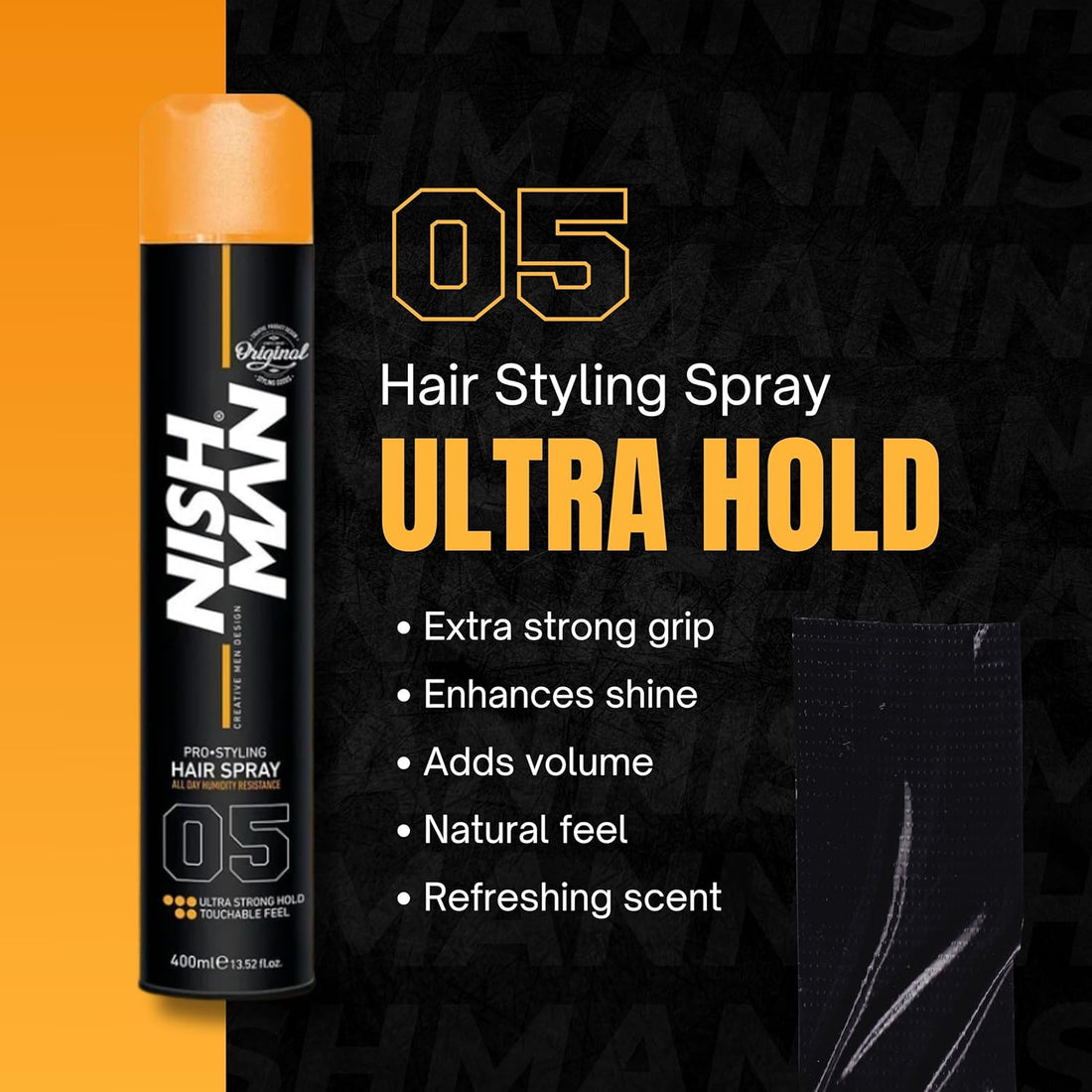 Nishman Spray Para El Cabello De 400ml : Fijación Fuerte, Brillo Y Larga Duración Para Todo Tipo De Cabello, Ideal Para Peinar, Proteger Y Usar A Diario (400ML, 05 - Ultra Strong)