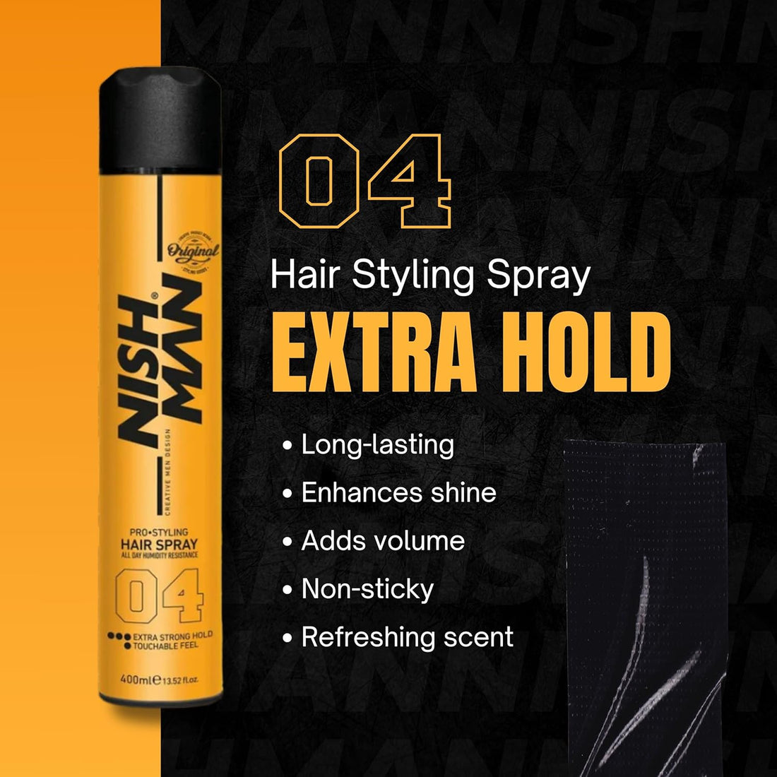Nishman Spray Para El Cabello De 400ml : Fijación Fuerte, Brillo Y Larga Duración Para Todo Tipo De Cabello, Ideal Para Peinar, Proteger Y Usar A Diario (400ML, 04 - Extra Strong)