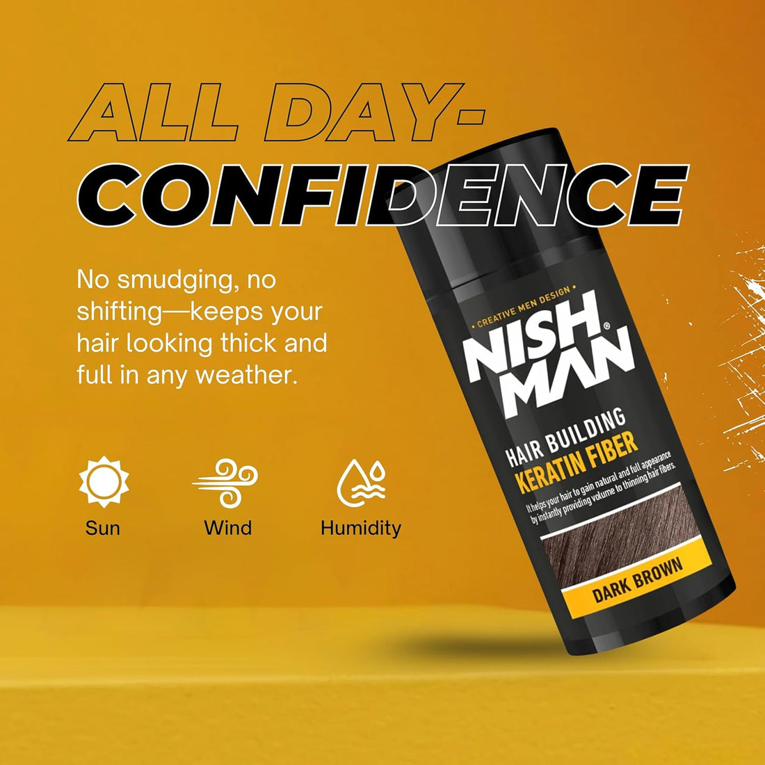 NISHMAN Hair Building Keratin Fiber - Marrón Oscuro 21g - Efecto Voluminoso Instantáneo para Cabello Fino - Potentes Fibras de Queratina para un Cabello de Apariencia Más Densa