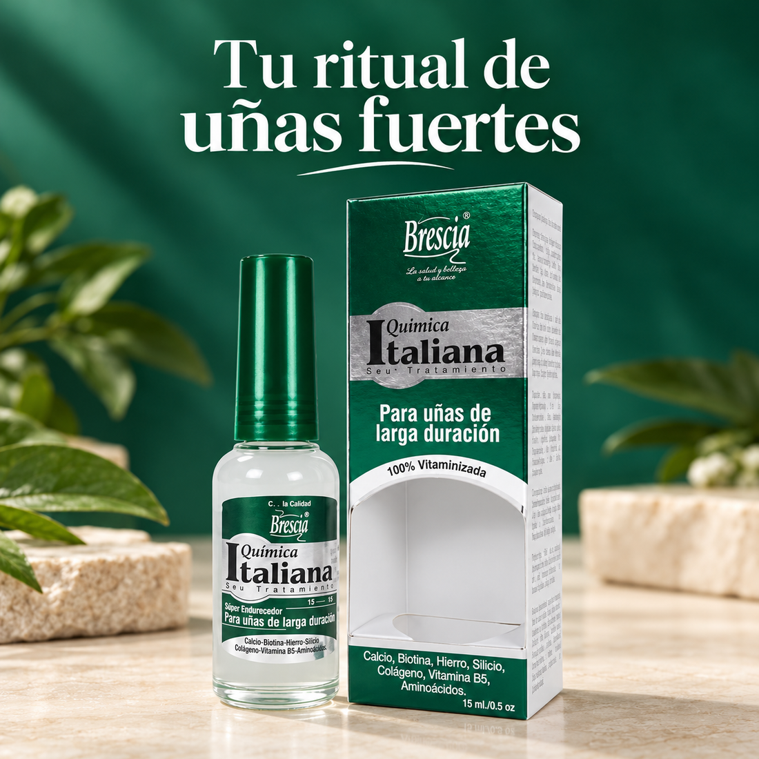 Brescia Química Italiana – Endurecedor de uñas sin formaldehído 15 ml
