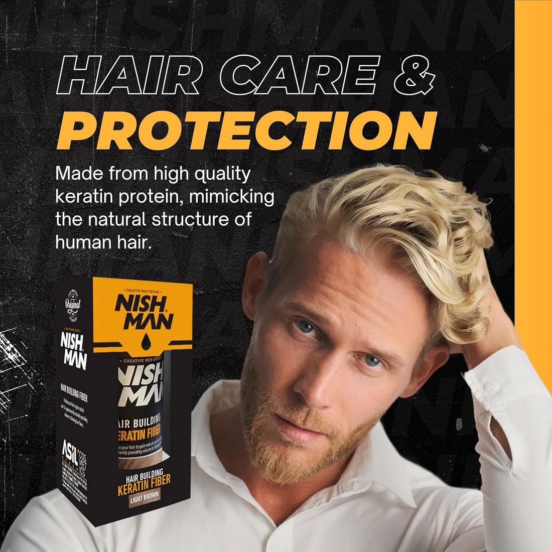 NISHMAN Hair Building Keratin Fiber - Marrón Claro 21g