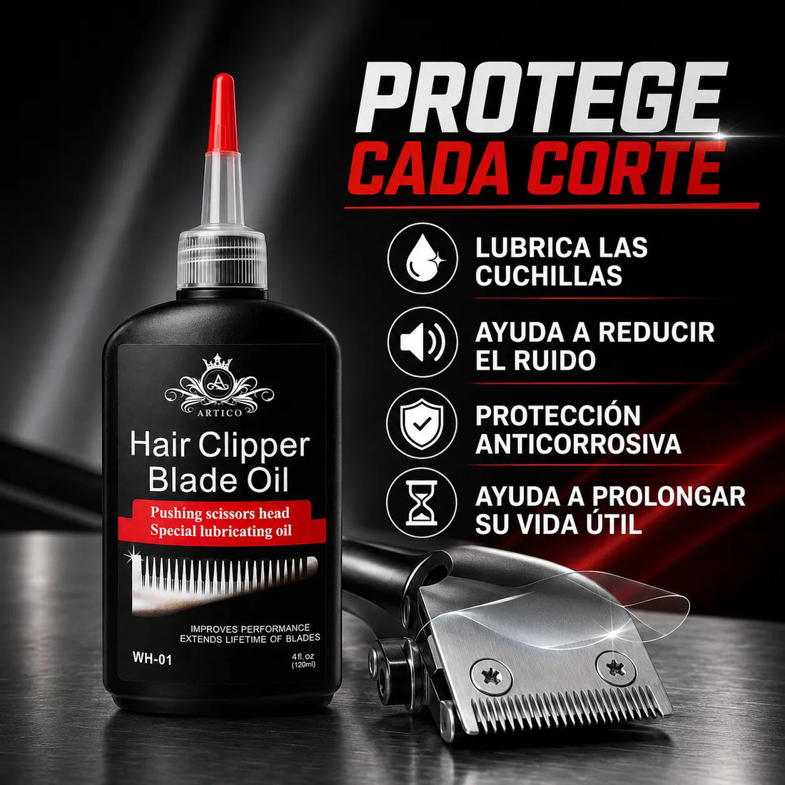 Ártico Men – Aceite para Cuchillas de Cortapelos Lubricante y Antióxido 120 ml