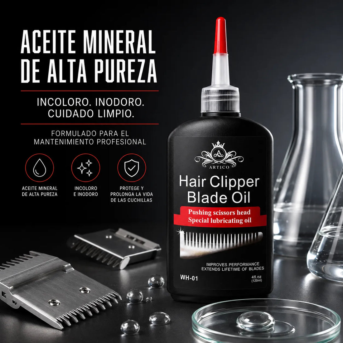 Ártico Men – Aceite para Cuchillas de Cortapelos Lubricante y Antióxido 120 ml