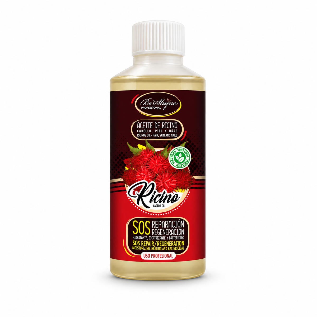 Be’Shyne – Aceite de ricino para piel, cabello y uñas 250 ml