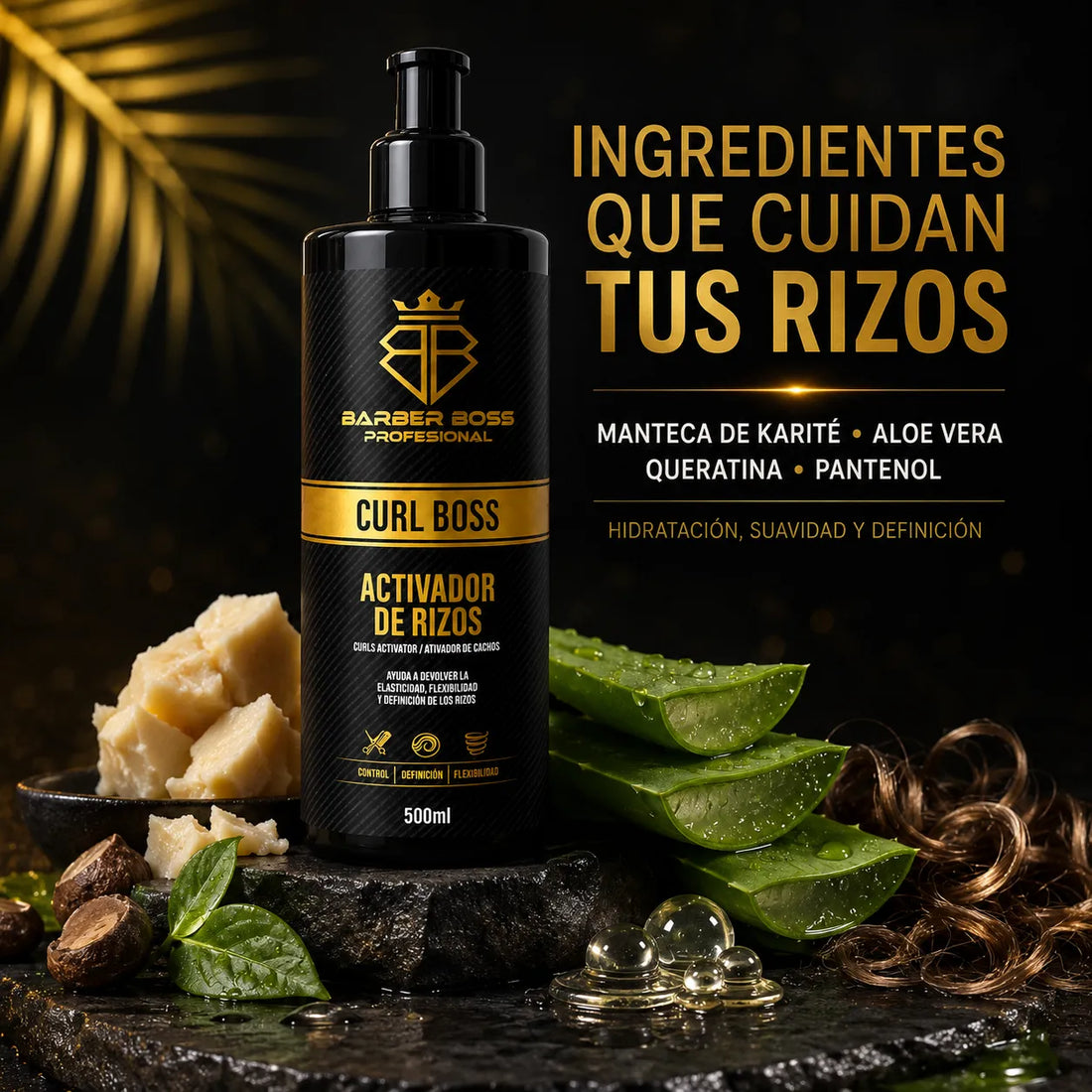 Barber Boss – Activador de rizos para cabello rizado y ondulado 500ml