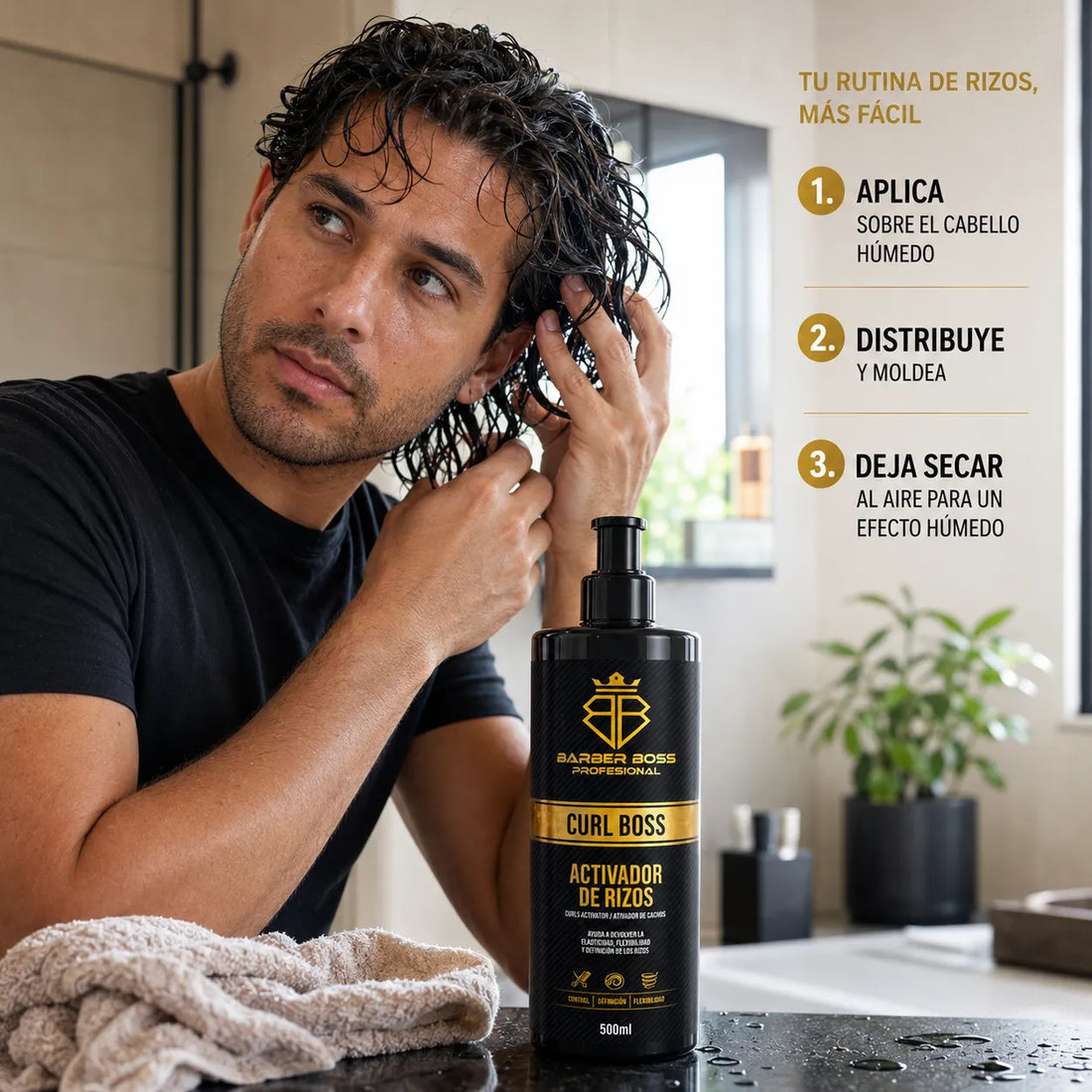 Barber Boss – Activador de rizos para cabello rizado y ondulado 500ml