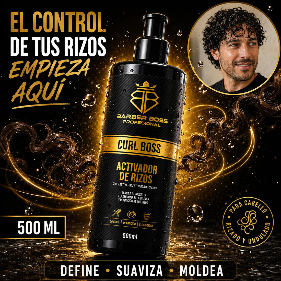 Barber Boss – Activador de rizos para cabello rizado y ondulado 500ml
