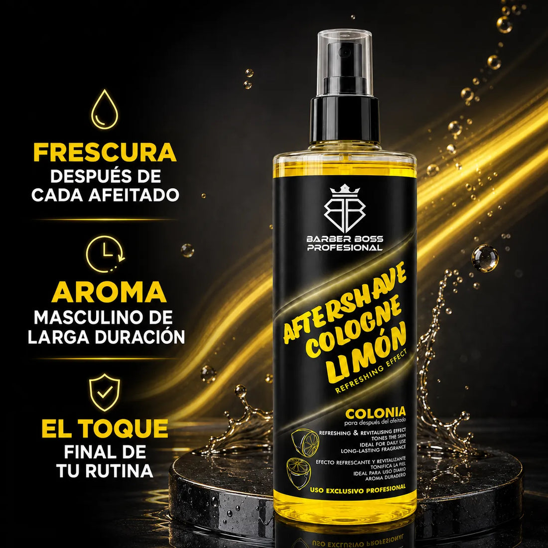 Barber Boss – Aftershave para Hombre Limón Refrescante 400 ml
