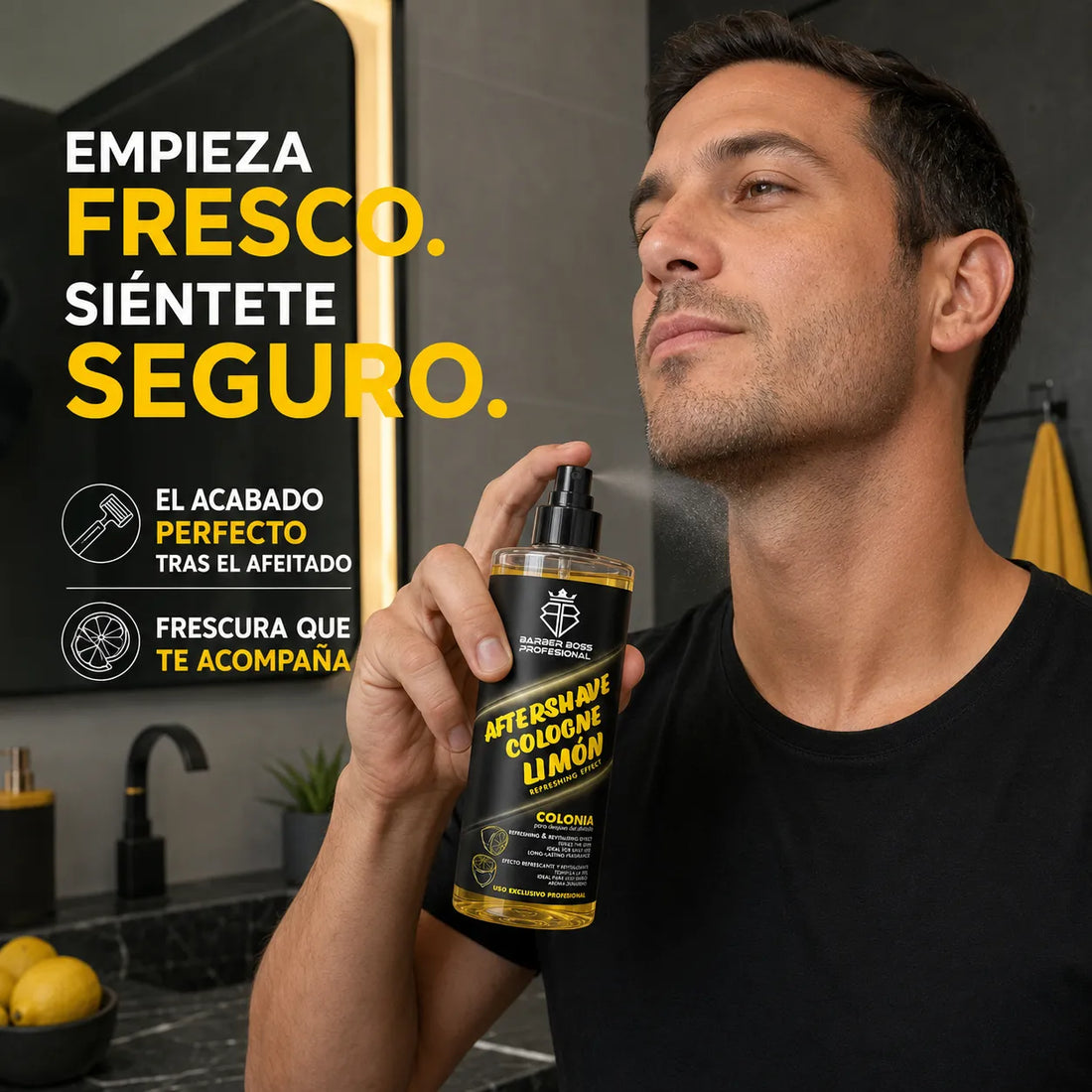Barber Boss – Aftershave para Hombre Limón Refrescante 400 ml