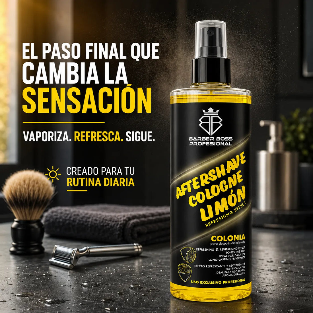 Barber Boss – Aftershave para Hombre Limón Refrescante 400 ml