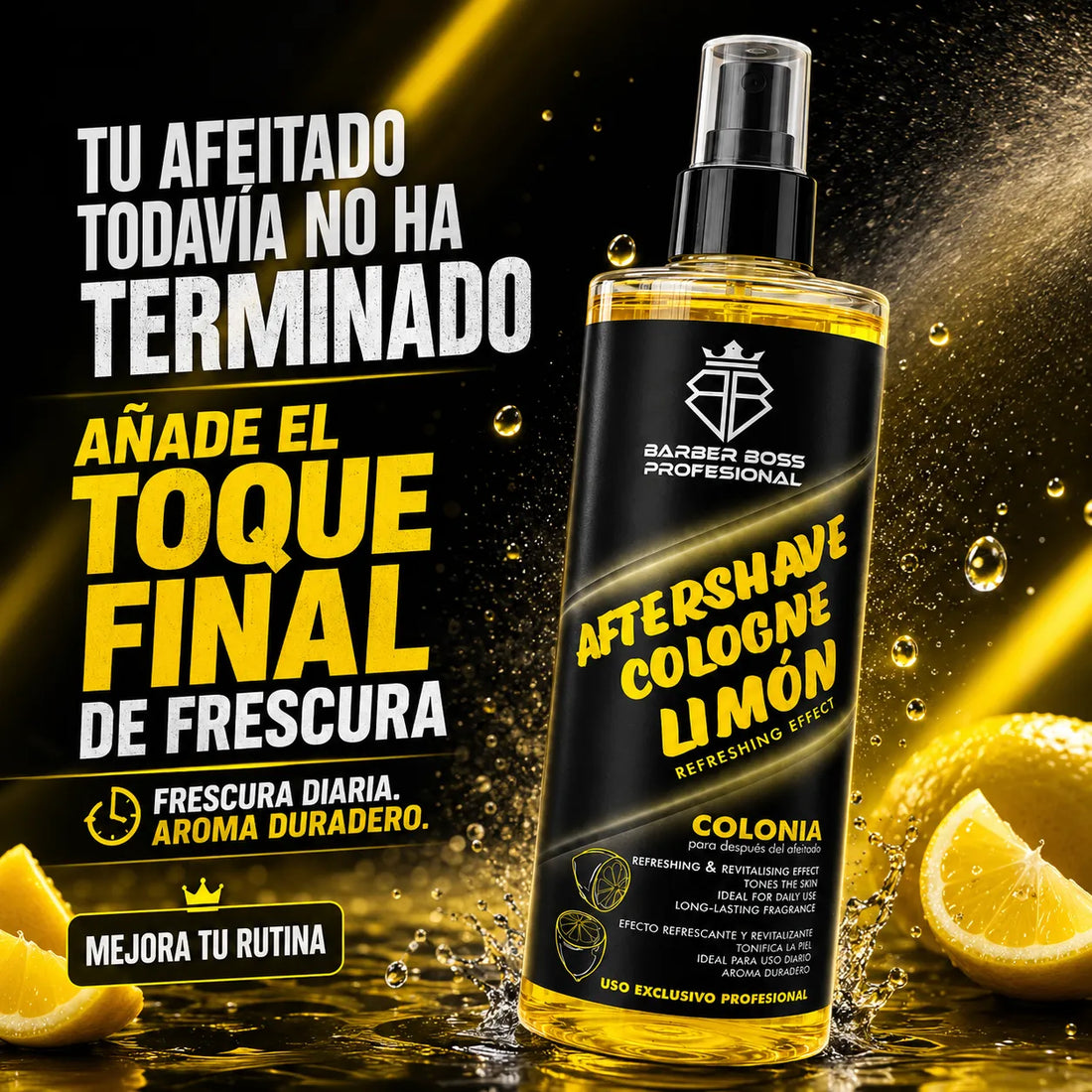 Barber Boss – Aftershave para Hombre Limón Refrescante 400 ml