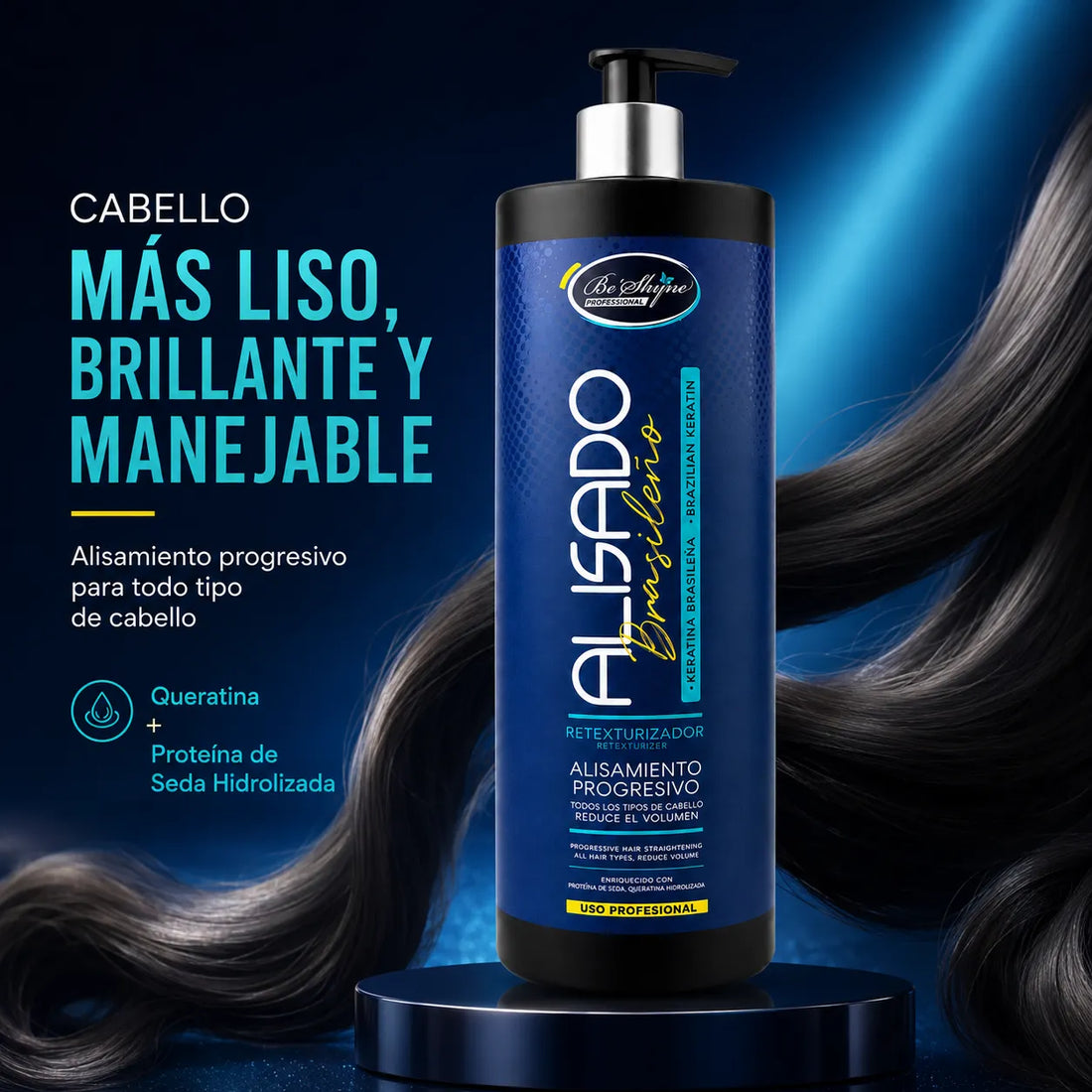 Be´Shyne® – Alisado de Keratina Brasileña Retexturizador para Todo Tipo de Cabello 1000ml