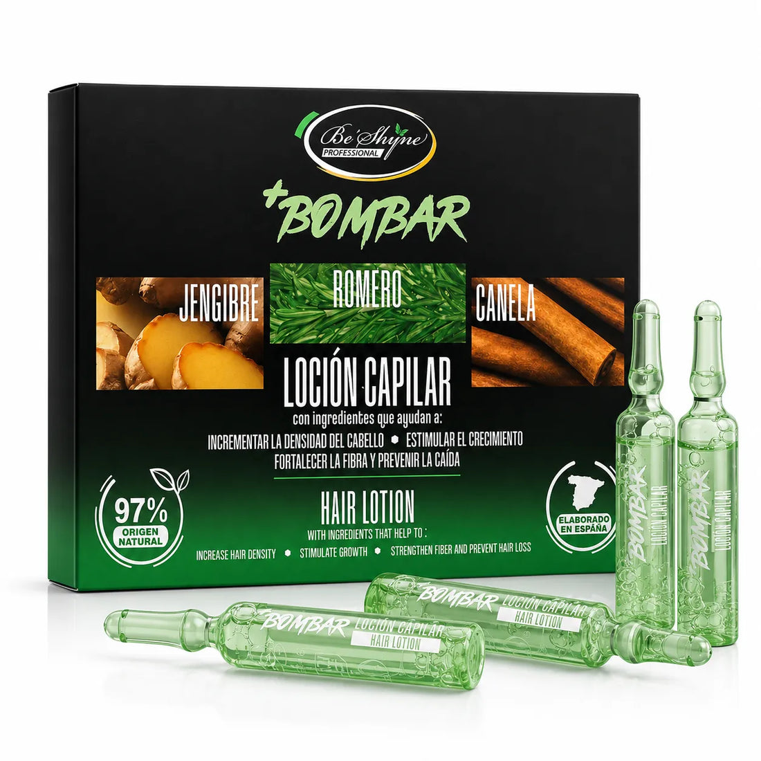 Be´Shyne – Ampollas +Bombar para cabello débil y fino 12 uds.