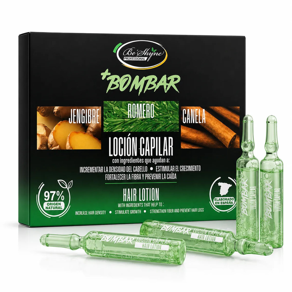 Be'Shyne – Ampoules +Bombar for weak and fine hair 12 units.