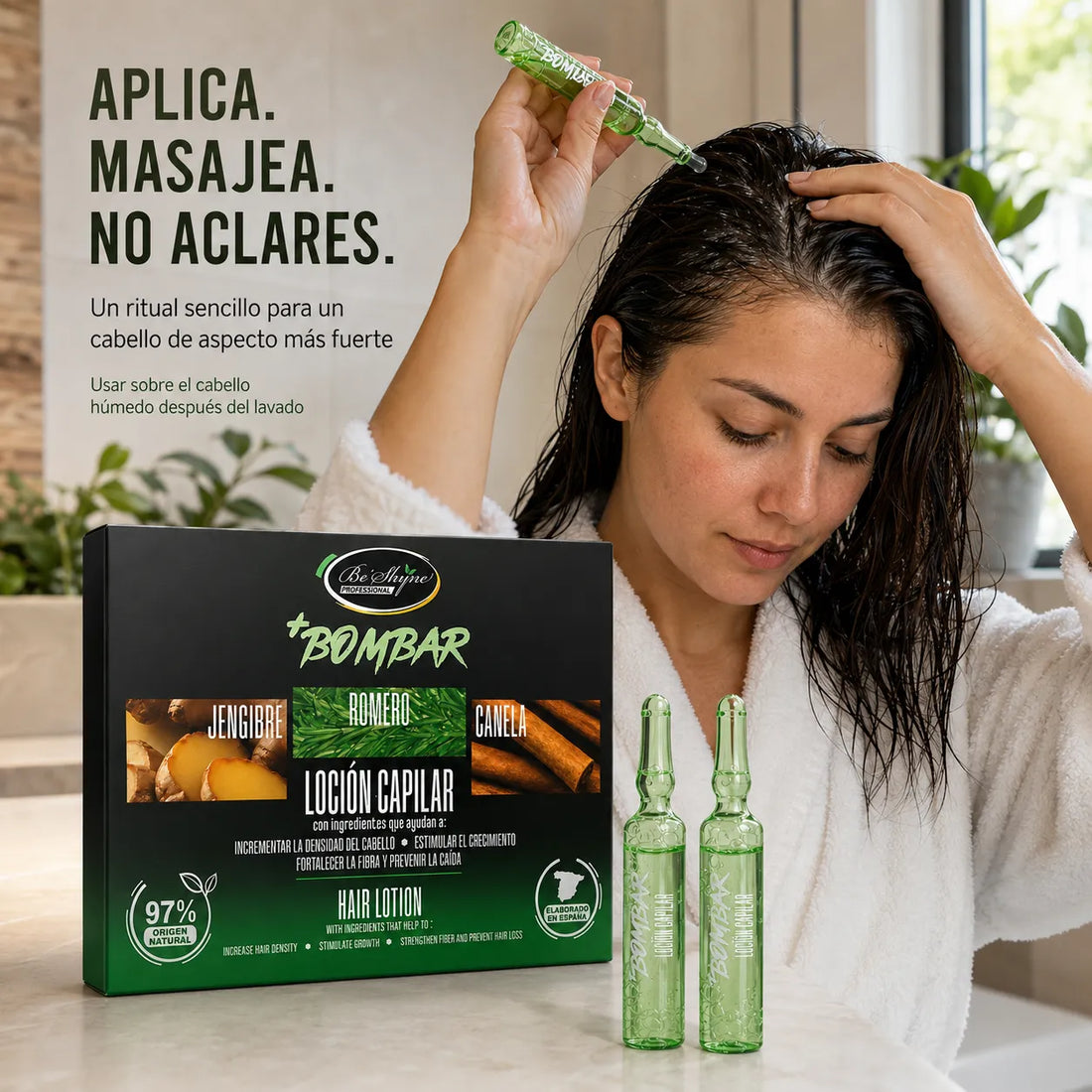 Be´Shyne – Ampollas +Bombar para cabello débil y fino 12 uds.