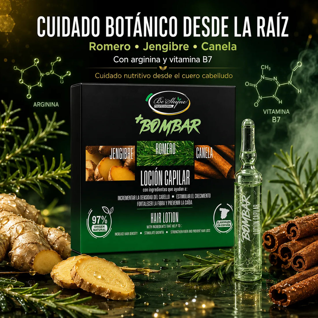 Be´Shyne – Ampollas +Bombar para cabello débil y fino 12 uds.