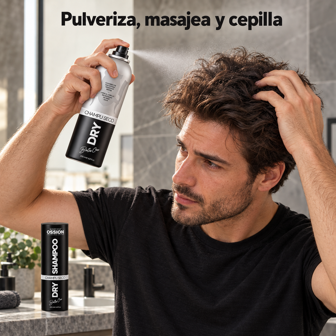 Morfose Ossion – Champú seco con biotina para todo tipo de cabello 200 ml