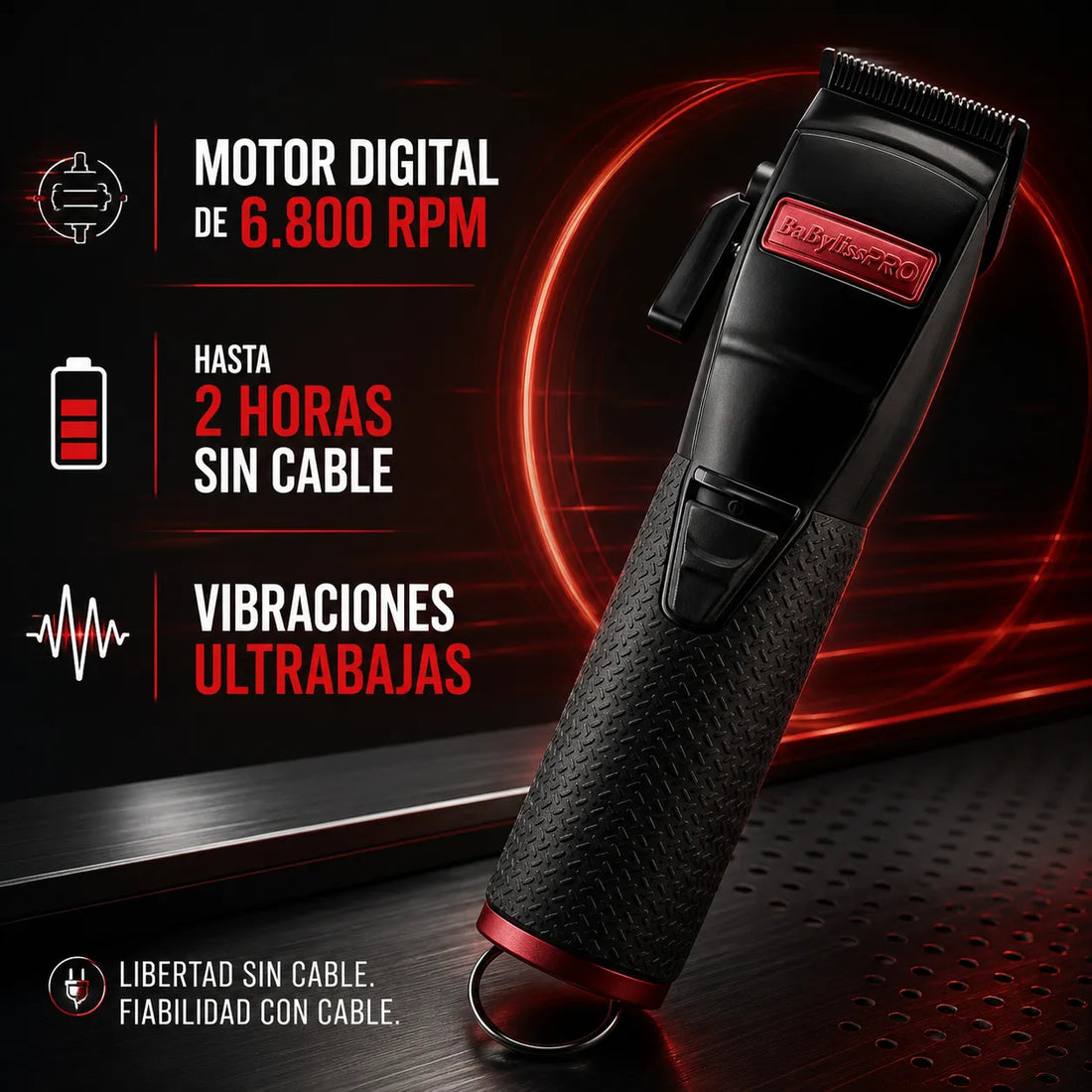 Babyliss – Recortadora Profesional BlackFX Boost+ para Cortes Apurados 45 mm