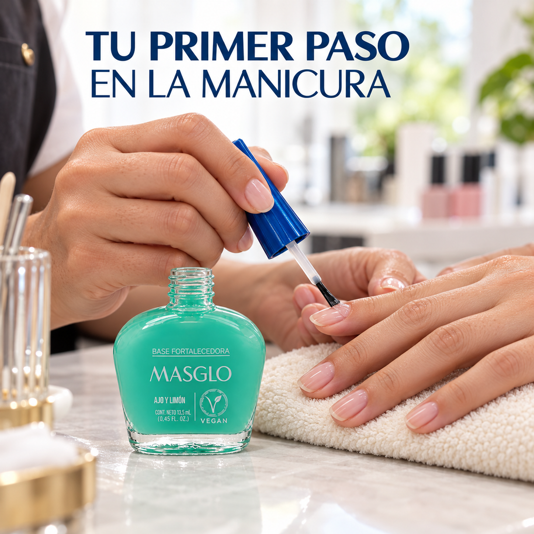 Masglo – Base Fortalecedora Ajo y Limón para Uñas Débiles 13,5 ml
