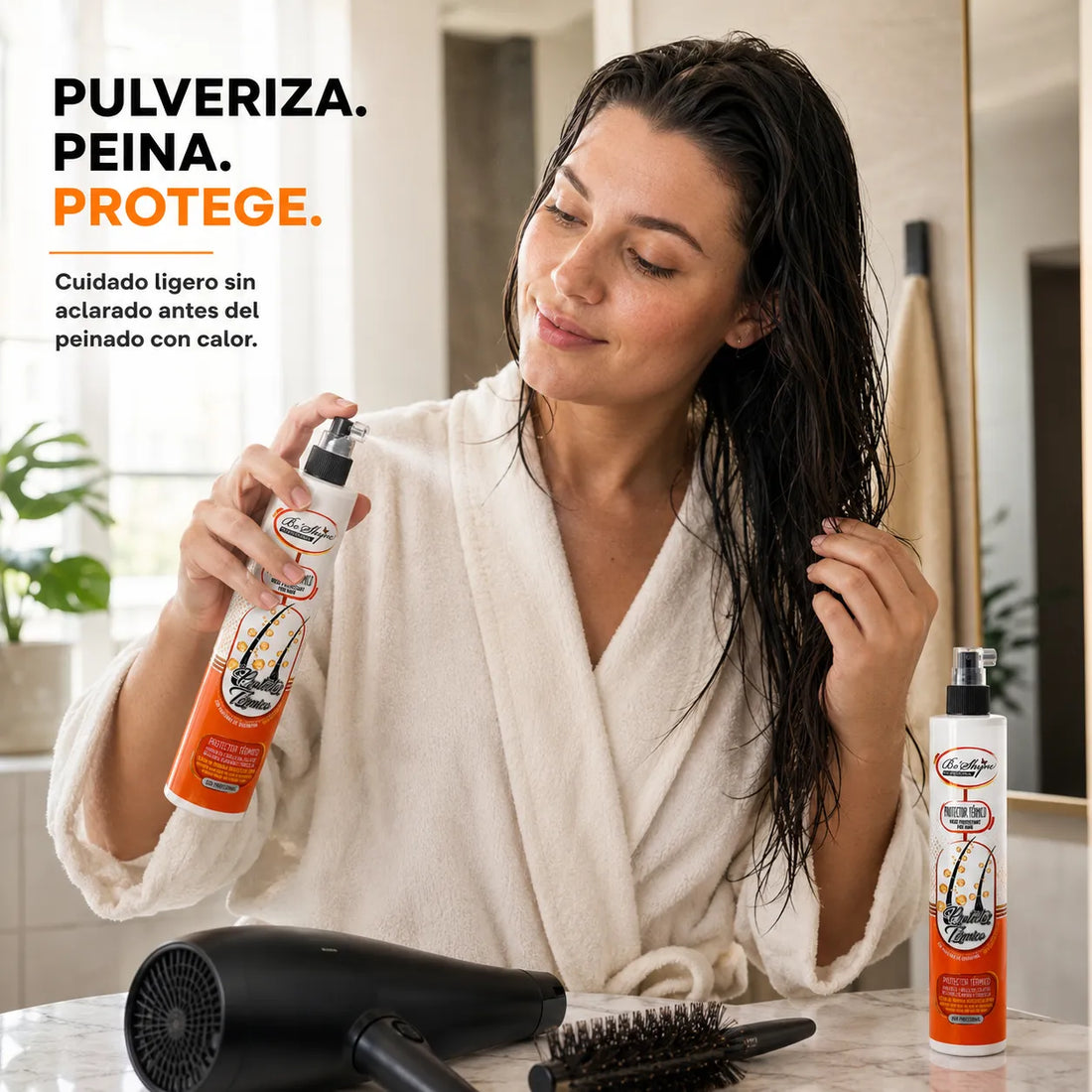 Be'Shyne – Spray Protector Térmico para un Cabello Suave y Manejable 250 ml
