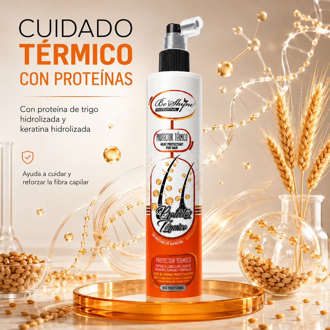 Be'Shyne – Spray Protector Térmico para un Cabello Suave y Manejable 250 ml