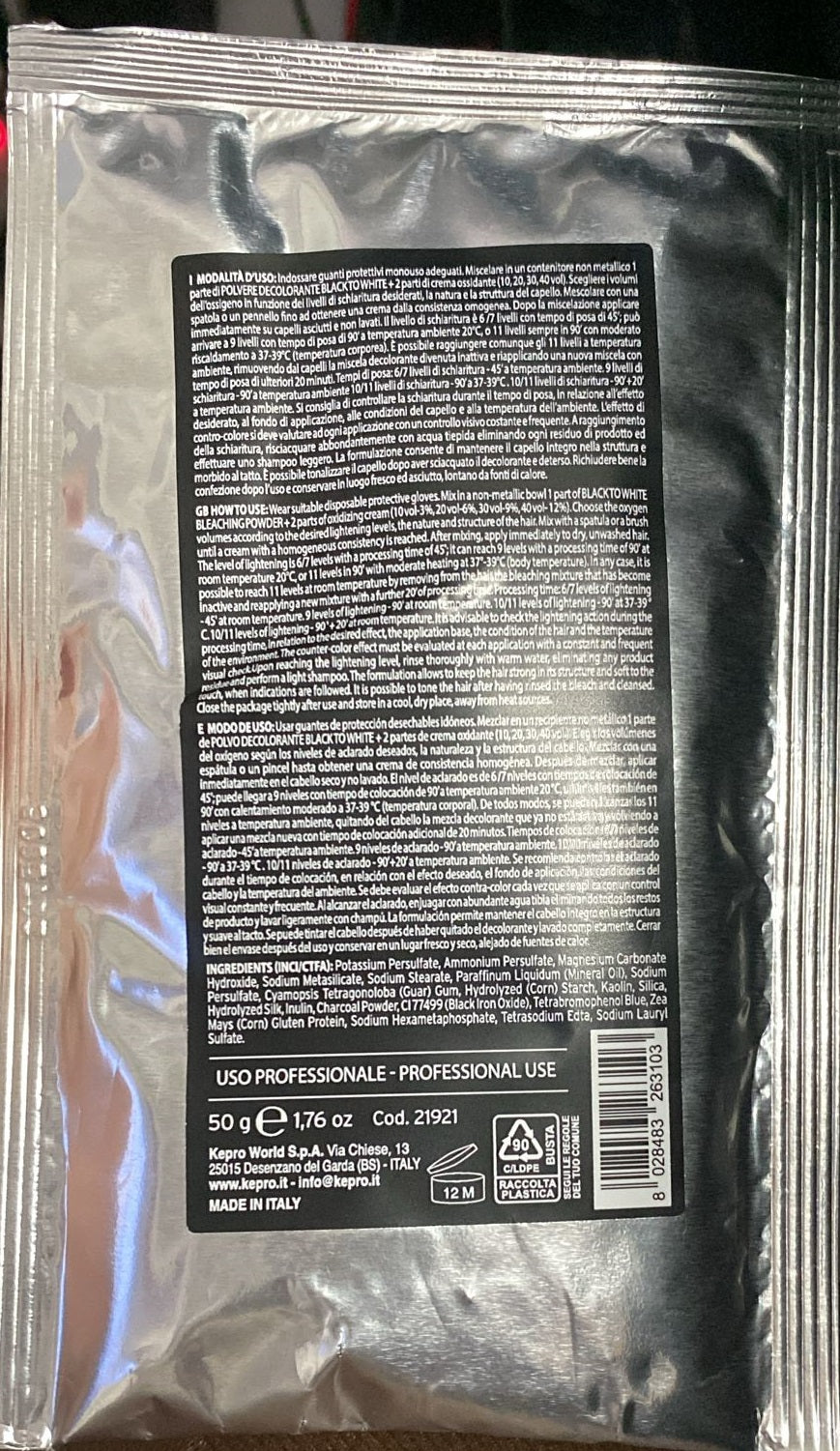 KayPro – Polvo Decolorante para Cabello Black To White hasta 11 Niveles 50 g